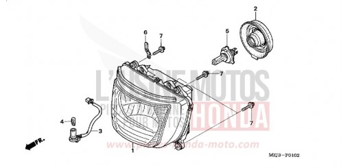 HEADLIGHT (3) CB1300SA5 de 2005